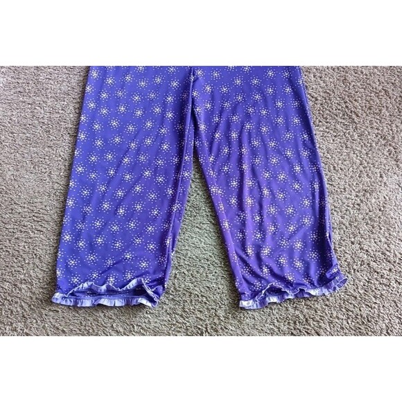 Jenni Women's 2-Piece Pajama Set Size Medium Purple Green Heart Print Tank Capri - Picture 6 of 6